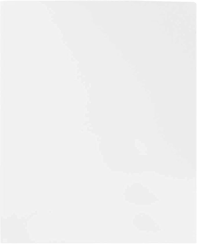 JAM PAPER Heavy Duty Plastic 2 Pocket Extra Tough School Folders - White - 6/Pack