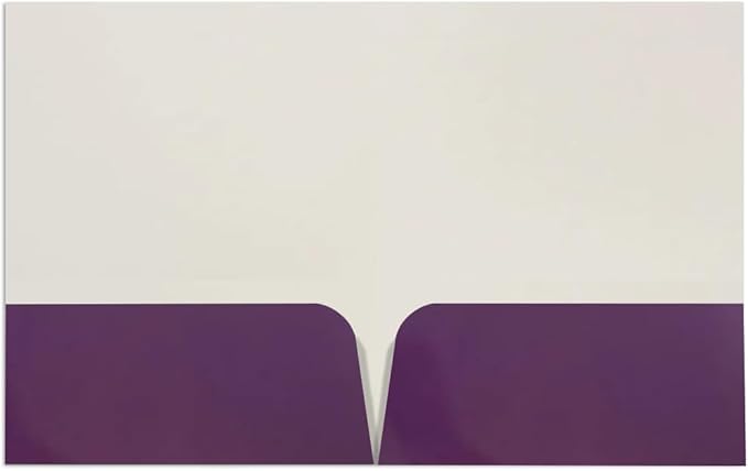 JAM PAPER Custom Printed Semi-Gloss Folders with Round Corner Pockets - Personalized Logo & Text - 12pt C1S - Purple - 100/Pack