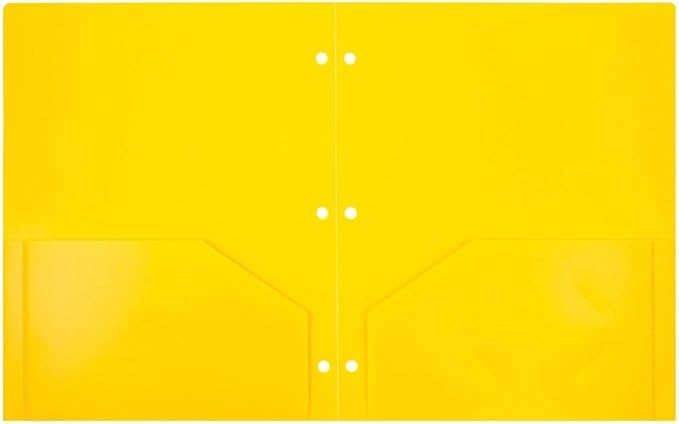 JAM PAPER Heavy Duty Plastic 3 Hole Punch Pocket Folders - Extra Tough School Folders - Assorted Primary Colors - Bulk 144 Folders/Box (24 Assorted Packs of 6)
