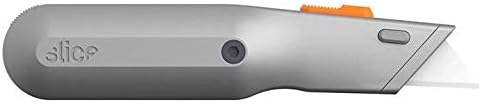 Slice 10490 Metal-Handle Utility Knife, Finger Friendly Ceramic Blade, 3 Cutting Depths, Comfortable Heavy Metal Grip, Stores Extra Blade - 6 Pack