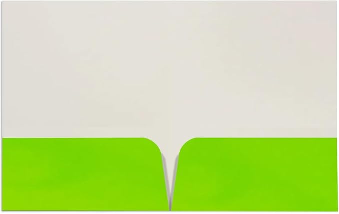JAM PAPER Custom Printed Semi-Gloss Folders with Round Corner Pockets - Personalized Logo & Text - 10 pt C2S - Lime Green - 100/Pack