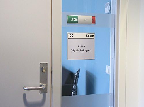 Set of 2, WALL DOOR MOUNT SLIDER SIGN HOLDER FRAME DISPLAY CURVATURE PLAQUE SILVER ALUMINUM (8.00" W x 2.36" H)