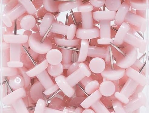 Yalis Push Pins 600 Count, Standard Thumb Tacks (Pink)