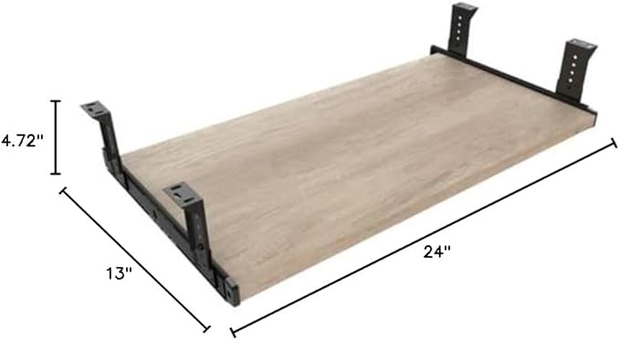 FRMSAET Furniture Accessories Office Product Desk Suits Hardware 20/24/30 inches Keyboard Drawer Tray Wood Holder Under Desk Adjustable Height Platform. (24 inches, Burlywood)