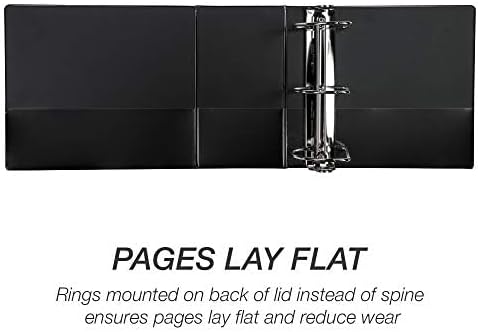 Samsill Durable 6 inch 3 Ring Binder, Made in USA, Locking D Ring FSC 100% Recycled Chipboard, Black, 2 Pack