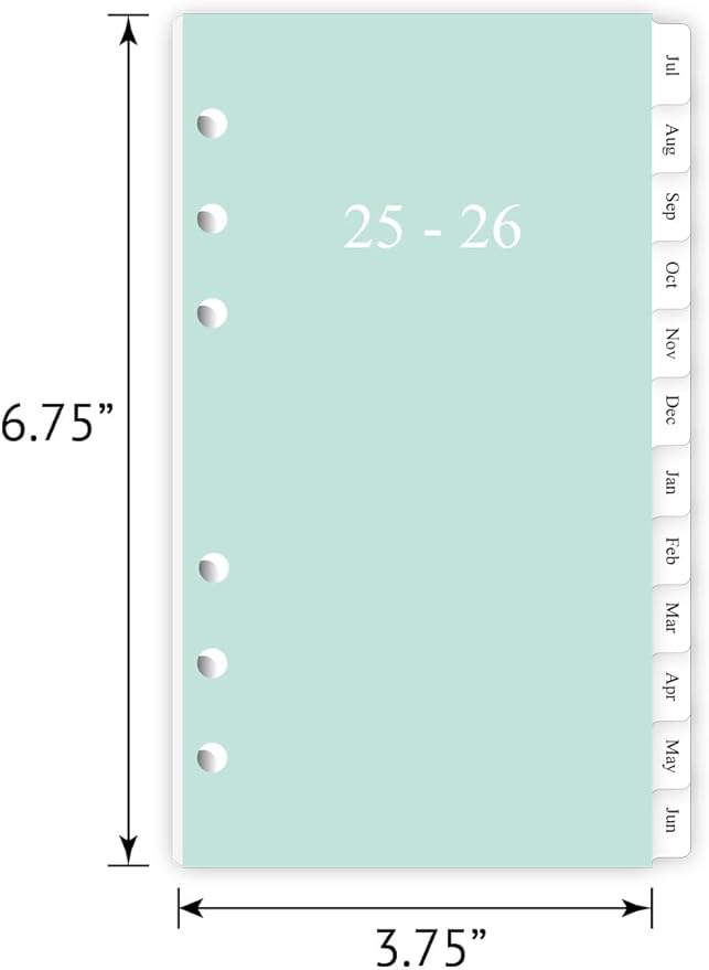 newestor 2025-2026 Weekly & Monthly Planner Refill, 3-3/4" x 6-3/4", Jul 2025 - Jun 2026, Personal/Compact/Size 3