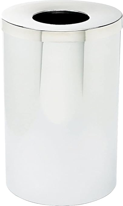 Safco 9695 Reflections Open Top Waste Receptacle, Chrome