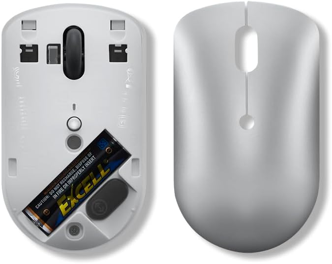 Lenovo 540 Wireless Computer Mouse for PC, Laptop, Computer with Windows or Chrome OS - 2.4 GHz USB-C Wireless Pairing Receiver - Compact Size - 18-Months Battery Life - Ambidextrous - Cloud Grey