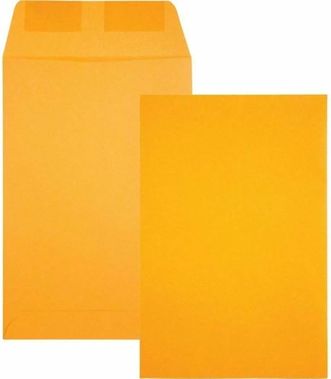 Catalog Envelopes (Open End), Brown Kraft, 28 Pound. 500 Per Pack. (Gummed, 6"x9")