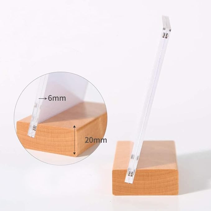 2 Pack Acrylic Label Holder Price Tag Displays Sign Holder Data Card Holder Table Top Sign Stand(150*100mm/5.91x3.94 inches)