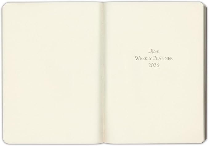 Gallery Leather Desk Weekly Monthly Planner 2025-2026, Elegantly Bound Calendar Planner and Notebook with Stylish Gold-Gilded Page Edges, 12 Months - Caribbean Aqua - 8 x 5.5 "