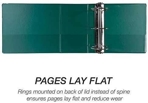 Samsill Durable 6 inch 3 Ring Binder, Made in USA, Locking D Ring FSC 100% Recycled Chipboard, Green, 2 Pack