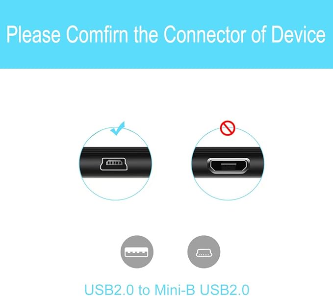 5FT Calculator Charger for Texas Instruments TI-84 Plus CE Graphing Calculator, TI 84 Plus CE Color/TI-84 C Silver Edition, TI Nspire CX/CX CAS/CX II Color Calculator Charger Cable