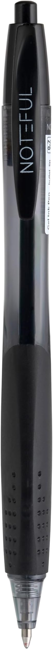 Retractable Tri Grip Gel Pen For Journaling, Smooth Writing, Black Gel Ink Medium Point Pens (0.7 mm), Pack of 8