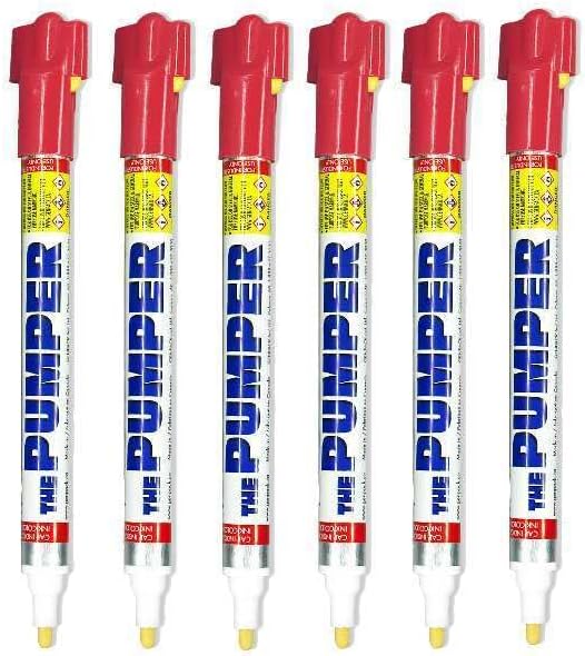 The Pumper Permanent Marker Pens - Red - 6 Pens