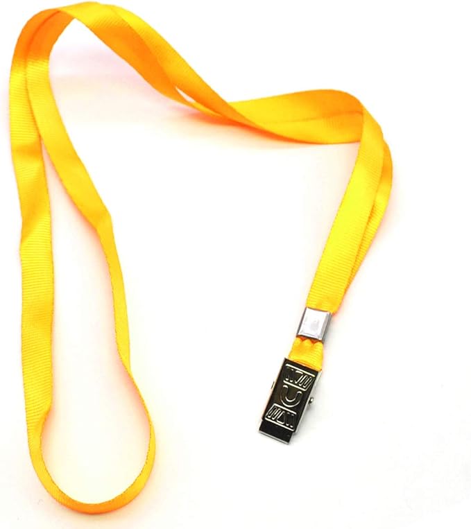 Bird Fiy Lanyards with id Holder Name Badges 50 Pcs Waterproof Type Clear Plastic Horizontal Name Tag Badge Id Card and 50 Pcs Lanyard (Yellow)