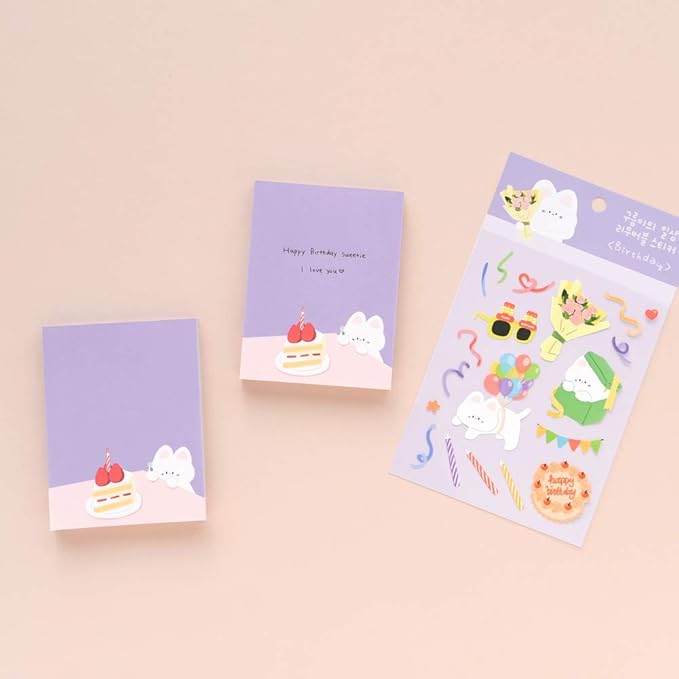 Monolike Memopad Gureum's Daily Life design SET - 4 Packs, 4 Different Designs, 100 Sheets Per Pad, Total 400 Sheets, Note pads, Writing pads