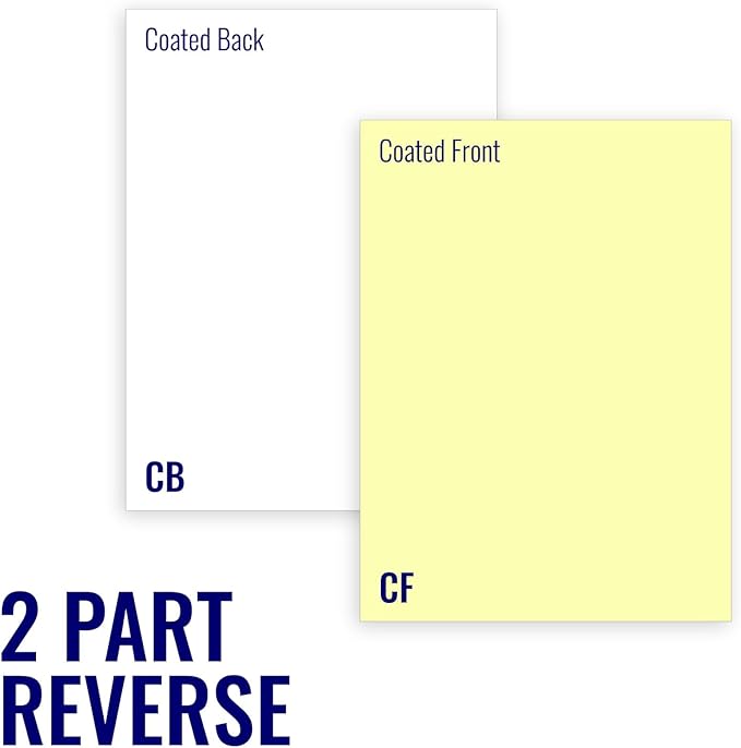 8.5 x 11 Excel One Carbonless Paper 2 Part Reverse (Bright White/Canary), 2000 Sets, 4000 Sheets, (8 REAMS)