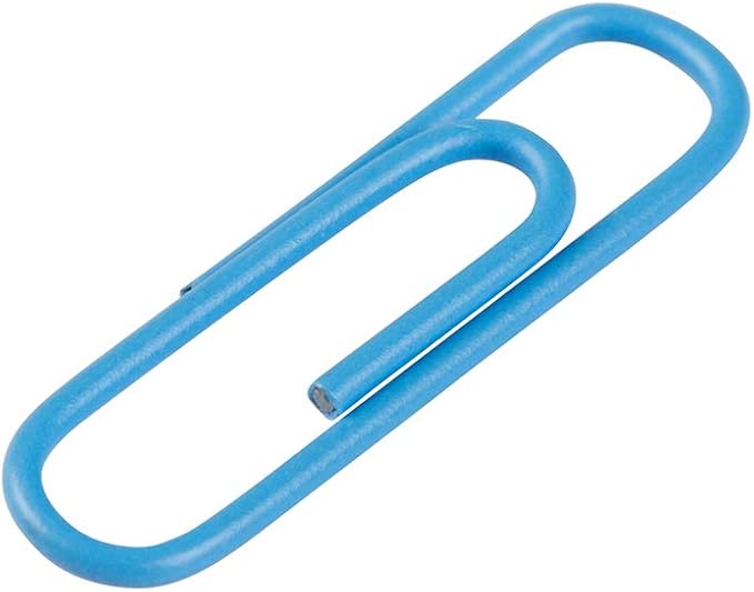 JAM PAPER Colorful Standard Paper Clips - Regular 1 Inch - Baby Blue Paperclips - 100/Pack