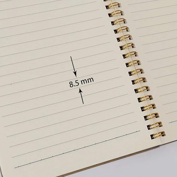YUREE Softcover Spiral Notebook Lined/Spiral Journal, 50 Sheets (100 Pages) Wide Ruled Notebook, 10 Notebooks Per Pack, A5, 8.5" x 5.7", Brown