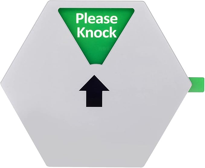 Kichwit Privacy Sign, Do Not Disturb Sign, Please Knock Sign, In a Meeting Sign, 5 Inches, Silver