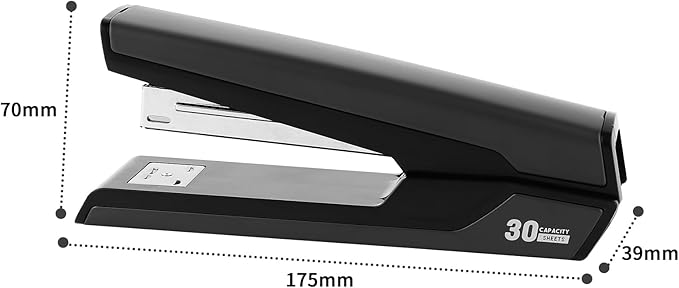 Metal Stapler with 830 Staples, Office Stapler, Staplers for Desk, 25-30 Sheet Capacity, Non-Slip, Black