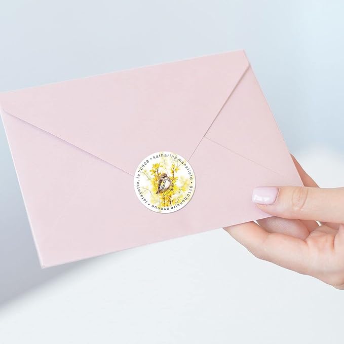 Colorful Images Spring Birds Return Address Mailing Labels, Personalize with Name & Addresses, Set of 144 Self Adhesive, Easy Peel Flat Label Sheets, 1-½" Across, 3 Designs