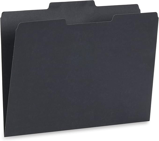 Blue Summit Supplies 100 Grayscale File Folders, Letter Size, 1/3 Cut Tab, Modern Gray, Black, and White Folder Assortment, Great for Organizing and Easy File Storage, 100 Per Box