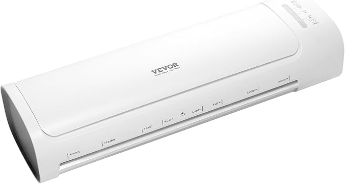 VEVOR Laminator Machine, Cold and Hot Laminator for Max A3 Paper Size, 1 min Quick Warm Thermal Laminator, 3-5 mil Thickness, Ideal for Home, Office, Business, or School Supplies, White + Grey