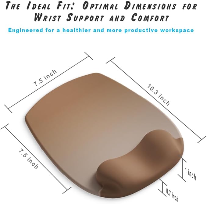 ErgoFlow Gel Wrist Rest Mouse Pad - Ergonomic Cushion for Desk, Cute Aesthetic Computer Decor for Women; Small Mousepad Mat&Laptop Pads - Office, Home Support & Ergo Accessories Supplies(03Sage Green)