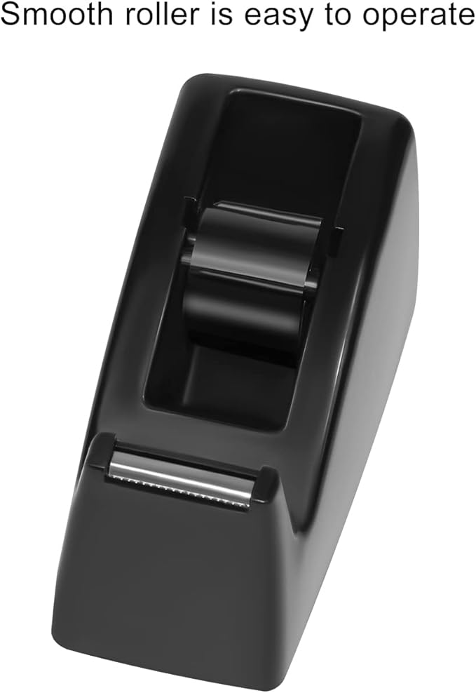 JIKIOU Desktop Tape Dispenser - Non-Skid Base - Weighted Tape Roll Dispenser - Perfect for Office Home School (Tape not Included) - (3-Pack Black)