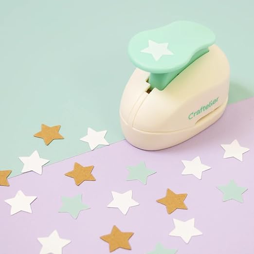 Craftelier - 3/8 Inch Star Hole Punch with Lever Press β Star Hole Puncher for Paper Crafts | Star Punch for Scrapbooking, DIY Cards & Journals | Hole Punch Shapes for Paper & Cardstock.