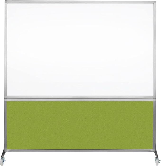 DivideWrite Mobile Whiteboard | Double Sided Dry Erase Board | Portable Office Cubicle Partition | Display for Classrooms, Conference Rooms, Meeting Areas and More | Sand Fabric 4' Wide X 6' Tall