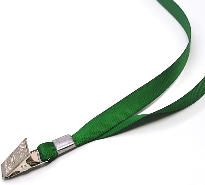 Bird Fiy Lanyards with id Holder Name Badges 50 Pcs Waterproof Type Clear Plastic Horizontal Name Tag Badge Id Card and 50 Pcs Lanyard (Green)