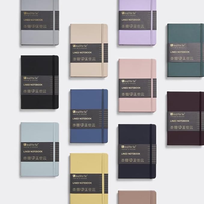 &And Per Se Lined Journal Notebook, 160 Pages, A5 5.7 x 8 inches College Ruled Thick Paper Notebook Journals for Writing, Hardcover Notebooks for Women Men Office School (1 Pack, Lavender)