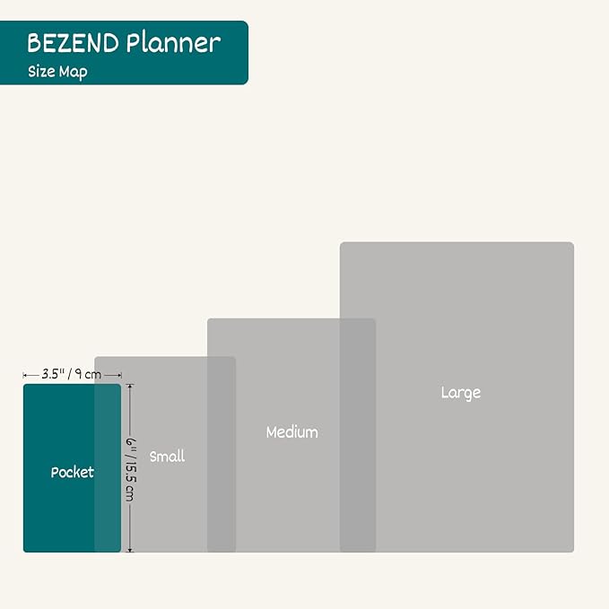 BEZEND Pocket Planner 2026 Weekly and Monthly (3.5" x 6"), 2-Column Calendar Book for Purse (Jul 25-Dec 26), Dual Schedule for Daily Appointment, Spiral Bound, PU Leather Softcover, Evergreen
