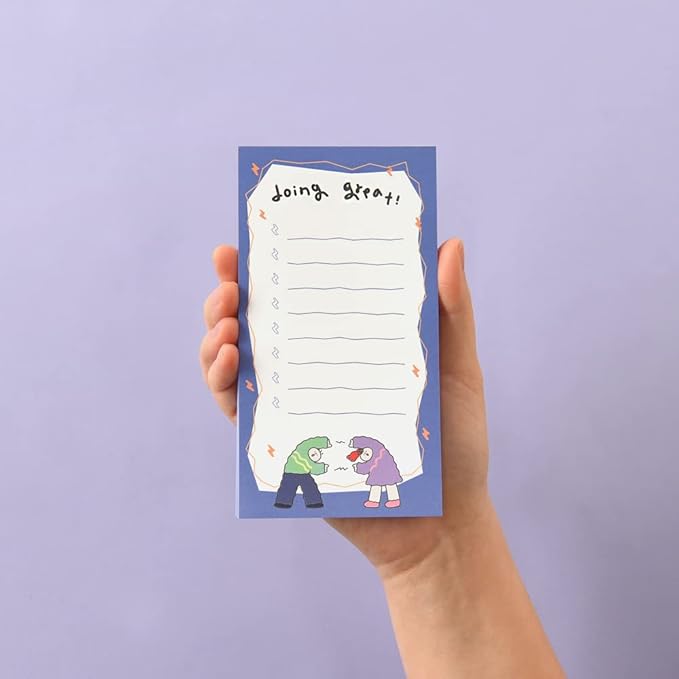 Monolike Memopad Olly Molly Weekend SET - 4 Packs, 4 Different Designs, 80 Sheets Per Pad, Total 320 Sheets, Note pads, Writing pads, 80x148mm