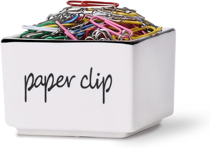 ONTUBE Farmhouse Paper Clip Holders Dispenser Organizer for Desk 3 Inch White