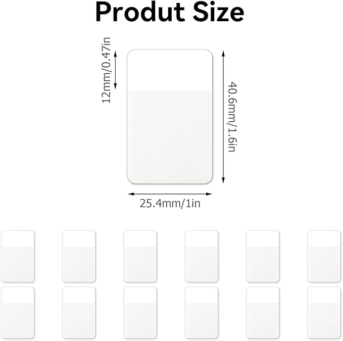 Sticky Index Tabs, Page Markers Writable File Tabs Flags for Notebooks, Binders, File Folders, Books 1.6 x 1 Inch, White (480 Pieces)