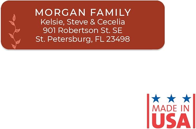 Botanical Flowers Rolled Address Labels/Roll of 250 Alternating Earth Tone Floral Illustrations Personalized Address Labels/Designer Return Address Stickers in Elegant Plastic Dispenser