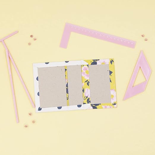 Craftelier - Complete Kit of Binding Rulers + Gift Set - Includes L Ruler + T Ruler + Separation Guide + Corner Cutting Square + Case + Instruction Manual - Color Pink