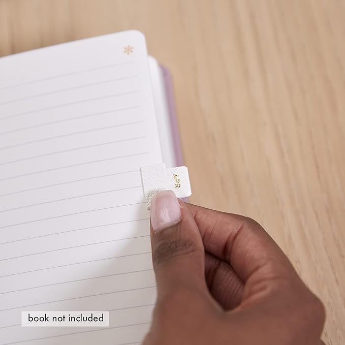 Erin Condren Vegan Leather Monthly Adhesive Tabs, Functional Planner Tabs for Organization, Sticky Index Page Markers, Journal and Notebook Accessories, Ivory + Gold