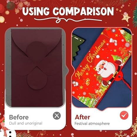 2PCS Christmas Cash Gift Envelopes 10 Slots, Christmas Cash Gift Envelopes with Tassel, 2026 Surprise Money Christmas Gift Card Holder for family friends lovers for Checks Cards Cash(Red+Green)