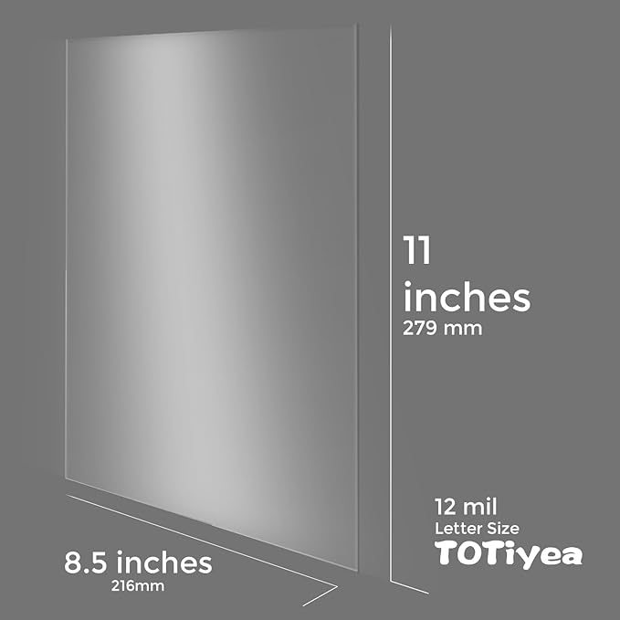 TOTiyea 100 Pack 12 Mil Ultra Clear Binding Presentation Covers, Clear Report Covers for Binding,8.5x11 Inches,Letter Size