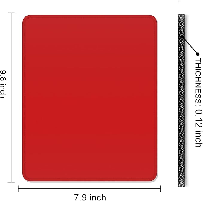Auhoahsil Red Mouse Pad, 12 x 10 Inch Square Mousepad, 3mm Thick Rubber Mouse Mat with Pretty Design, Premium-Textured Non-Slip for Gaming Work Office Wireless Mouse Men Women