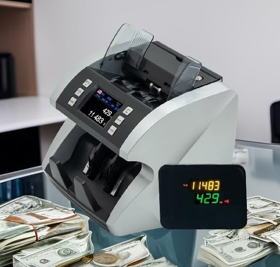 MA-600S Mixed Denomination USD Bill Counter Upgradable Money Counting Machine with CIS Sensor and Bank-Grade Detection & Large External Display Plus Optional Receipt Printing Function