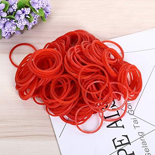 AMUU Rubber Bands 500pcs Red 2.5cm 1inch Small mini Rubber Bands for Office School Home Elastic Band