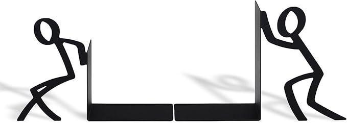 Toni Book Sider – Metal Book Holder, Black – Keeps Books Upright, Adds a Modern Touch, Ideal for Home or Office – Stylish Organization and Decor – Geguton