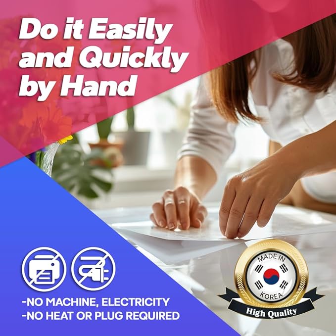 Self Adhesive Laminating Sheets 12.3x17.1 inches, 20 Pack, 4mil Thickness, No Heat or Machine Needed, Waterproof, Self Sealing, Easy Peel and Stick, Heavy Duty Clear Glossy Finish, by VIOLETTO