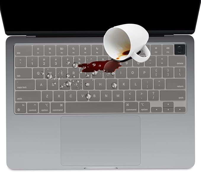 2 Pack Keyboard Cover for 2025-2023 MacBook Air M4 M3 M2 13.6" 15.3" A2941 A3114 A2681 A3113 & 2023-2021 MacBook Pro 14" 16" M4 M3 M2 M1 Pro/Max A2442 A2779 A2918 A2992 A2485 A2780 A2991 US Layout-TPU